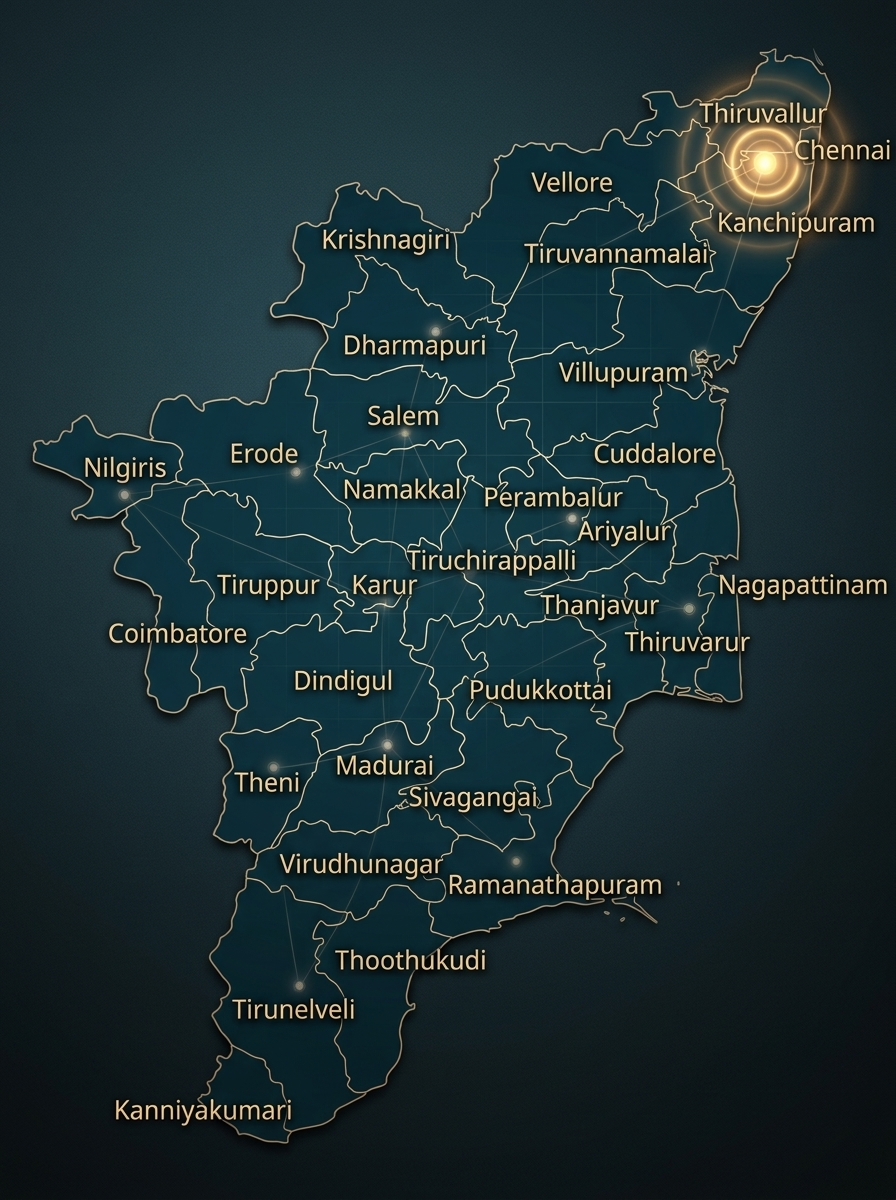 AV Security & Allied Services Tamil Nadu Coverage Map